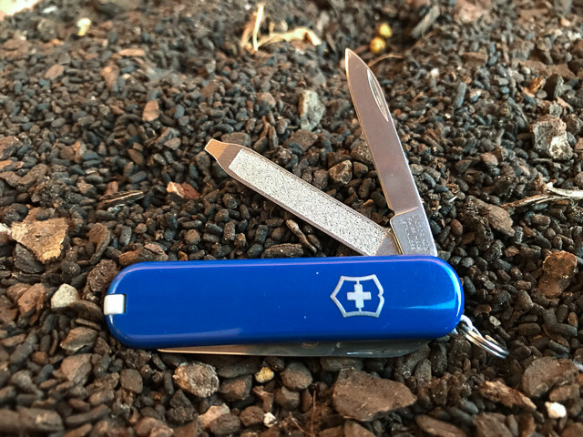 Victorinox Classic SD Review: Blade and file open